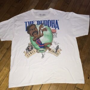 Vintage 'The‎ Buddha' James Edwards Graphic Tee - White with Blue & Green